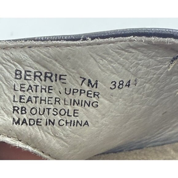 Abeo Berrie Black Leather Sandals Women's Sz 7M Open Toe Slingback Block Heel - Picture 8 of 9